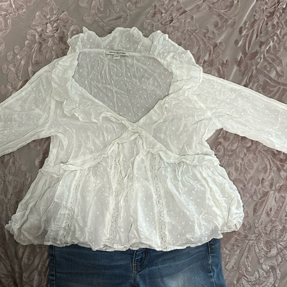 American Eagle long sleeve babydoll top